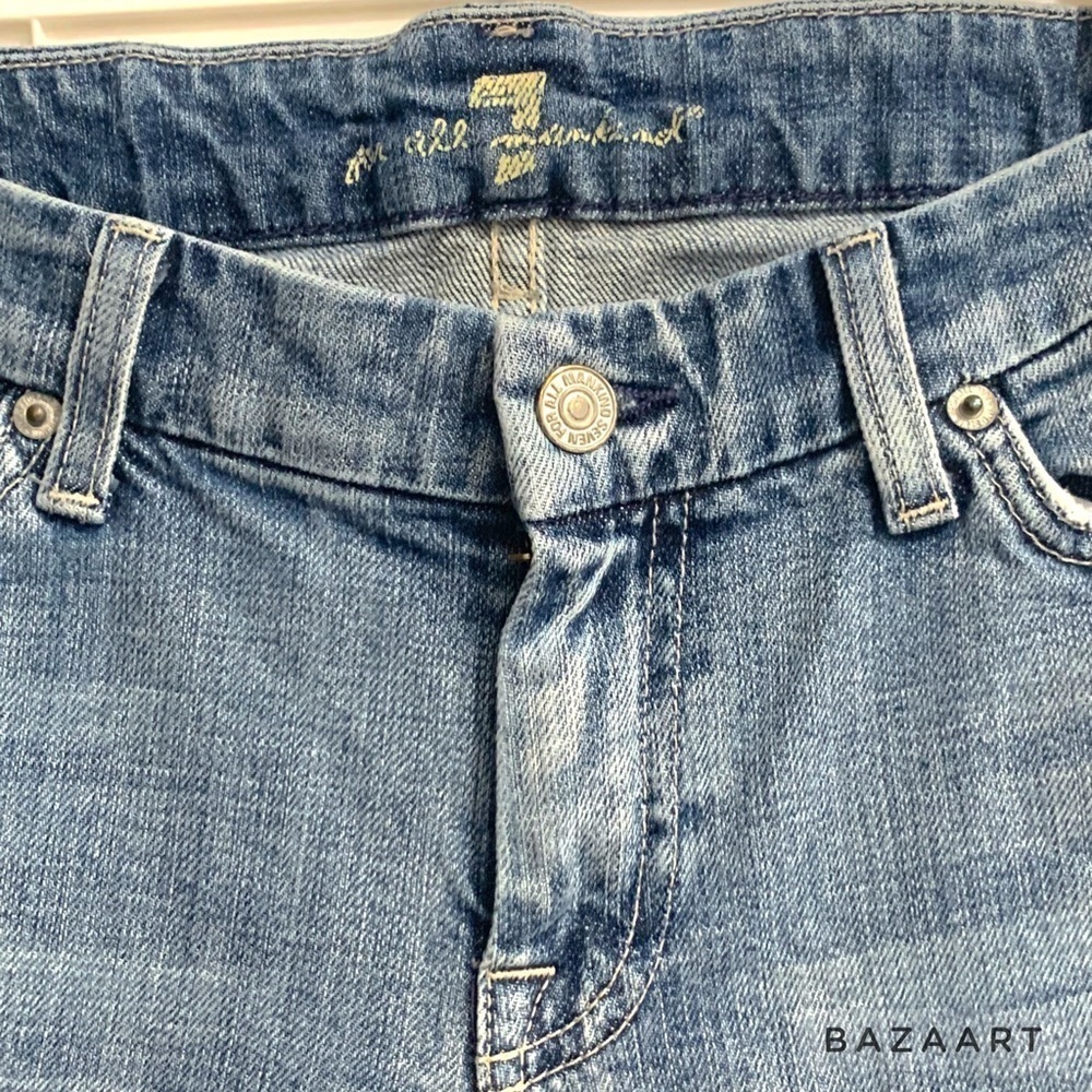 7 For All Mankind Light Wash cropped Bermuda jeans - Picture 5 of 7